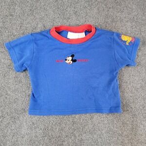 Vintage Disney Baby Mickey Mouse Basketball Blue T-Shirt 18 Months Catton Bros